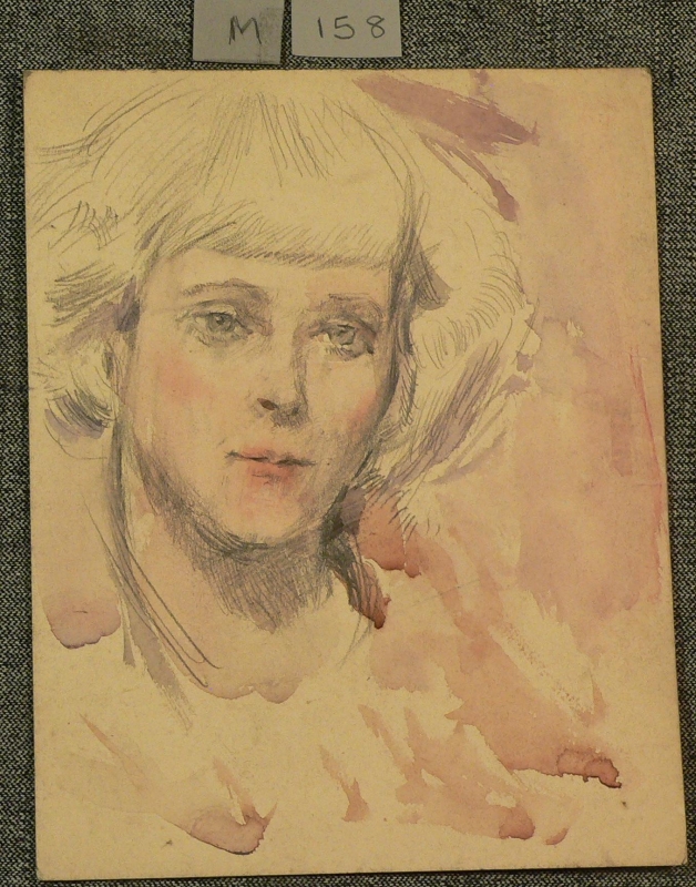 M 158. Portrait of a lady, pencil and watcolour